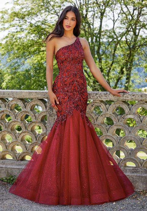 knee length dresses for ladies Corset-Bodice Sparkly Long Mermaid Prom Dress 21066 Emerald Green / 0 main image 1