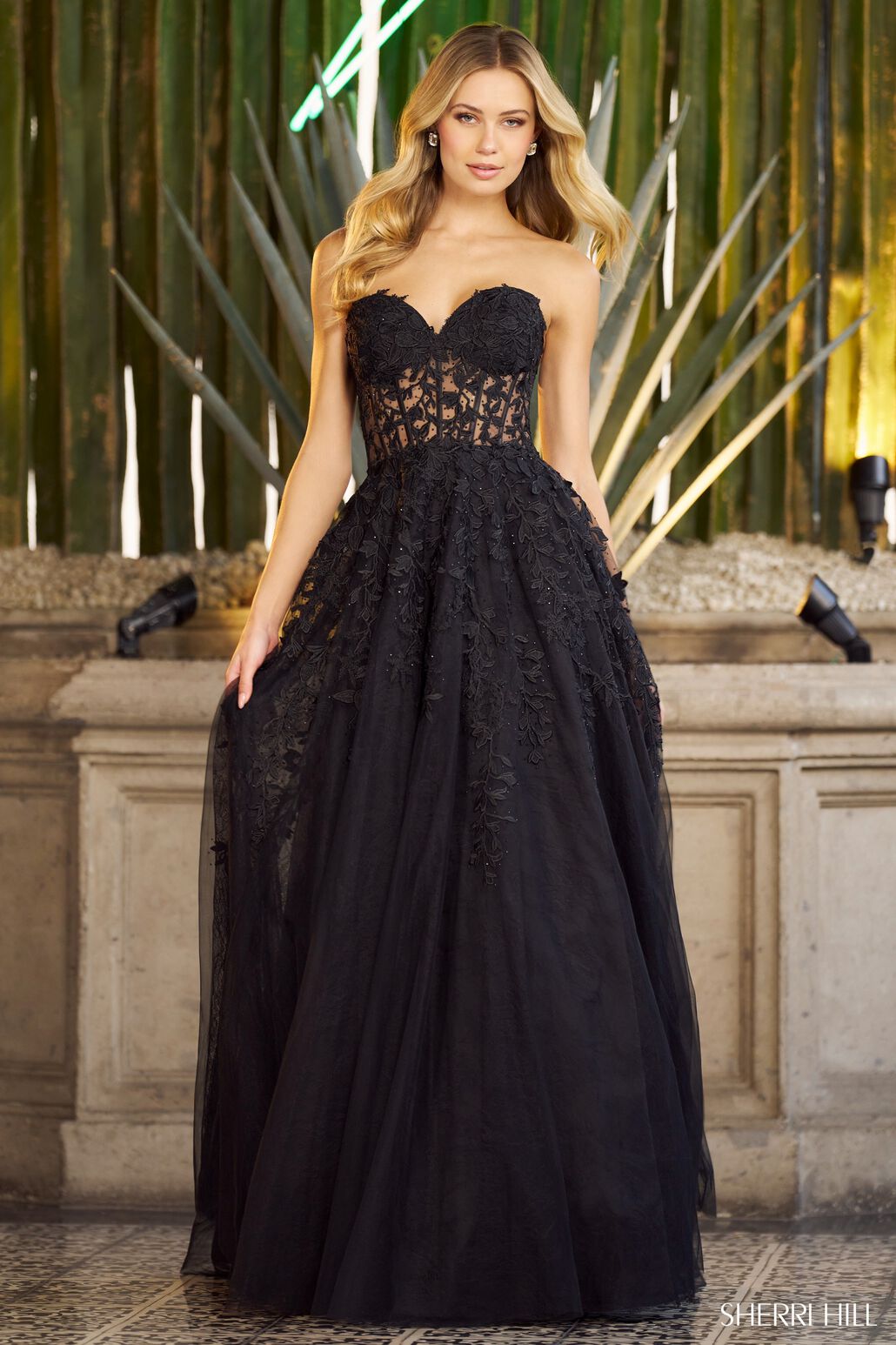 Sherri Hill 55760 prom dress images. Sherri Hill 55760 is available in these colors: Ivory Nude, Royal, Ivory, Lilac, Magenta, Black, Light Blue, Bright Pink, Red, Periwinkle, Navy, Wine.
