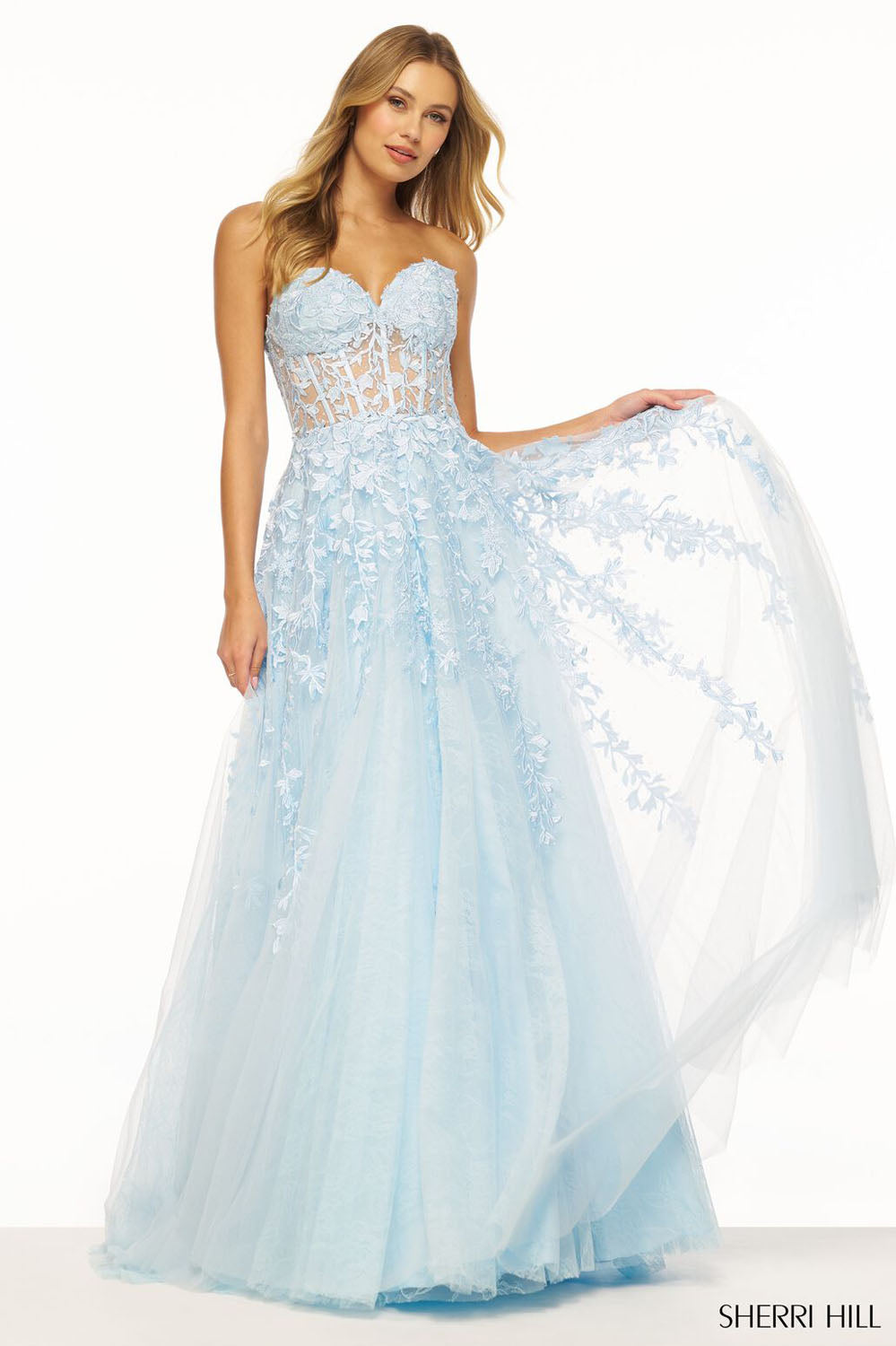 Sherri Hill 55760 prom dress images. Sherri Hill 55760 is available in these colors: Ivory Nude, Royal, Ivory, Lilac, Magenta, Black, Light Blue, Bright Pink, Red, Periwinkle, Navy, Wine.