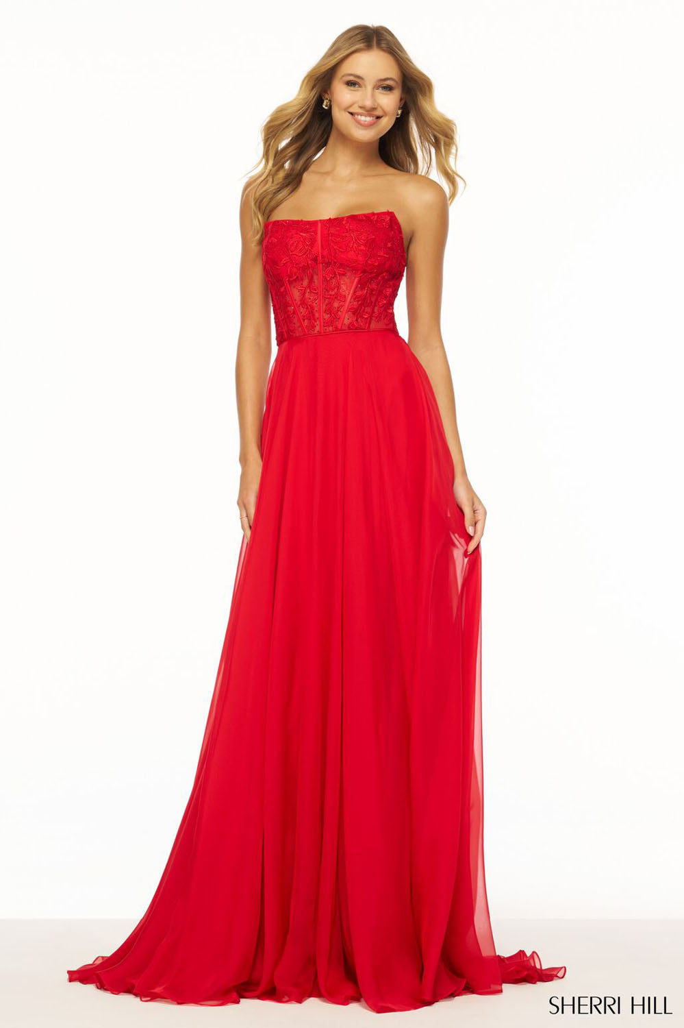 Sherri Hill 56088 prom dress images. Sherri Hill 56088 is available in these colors: Light Blue, Ivory, Royal, Black, Lilac, Berry, Red, Yellow, Bright Pink, Periwinkle, Emerald.