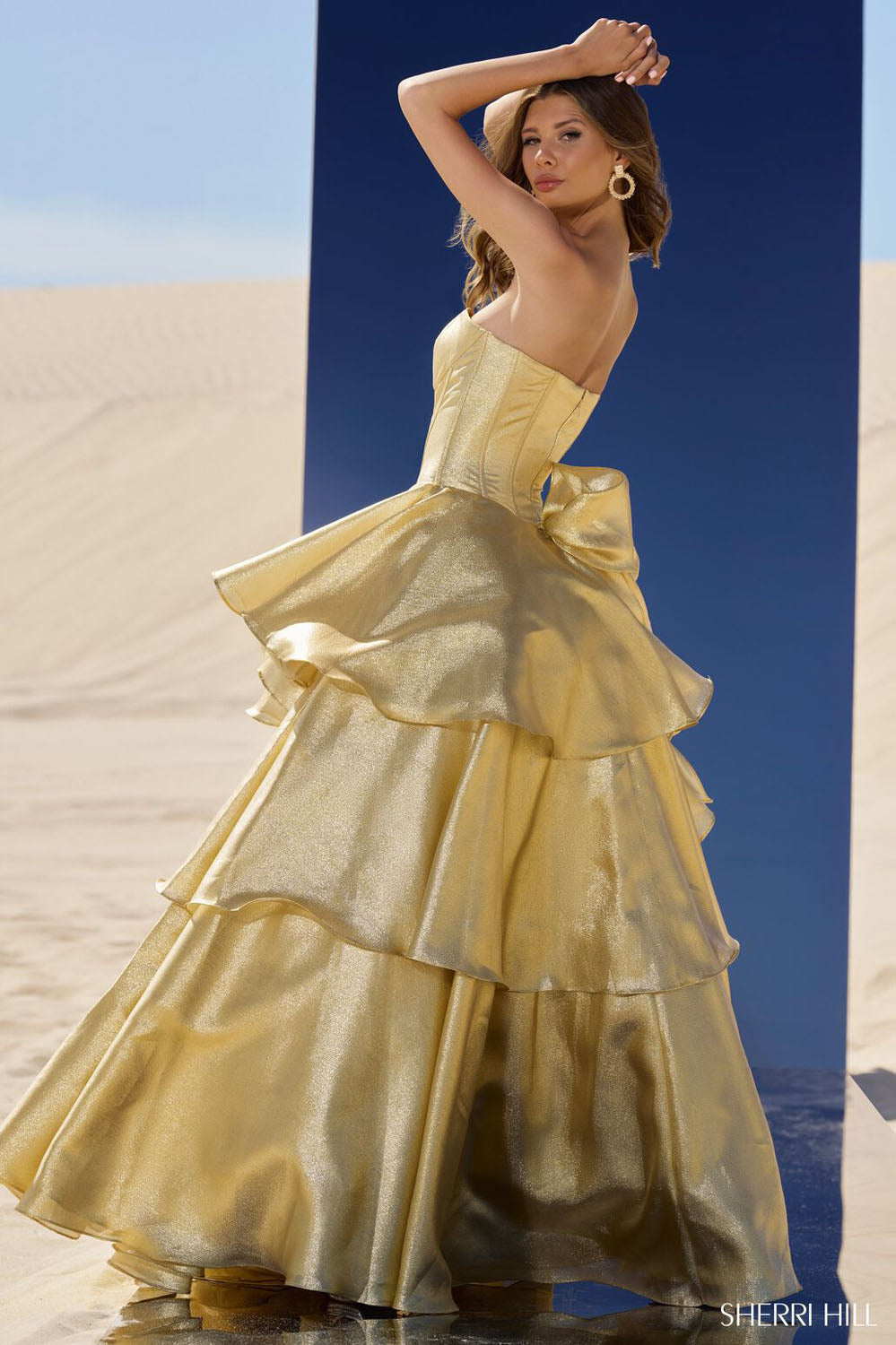 Sherri Hill 56724 prom dress images. Sherri Hill 56724 is available in these colors: Silver, Royal, Red, Light Blue, Gold.