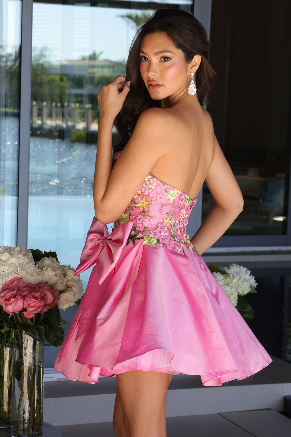 Ava Presley 26347 prom dress images. Ava Presley 26347 is available in these colors: Black Multi, Pink Multi, Yellow Multi.