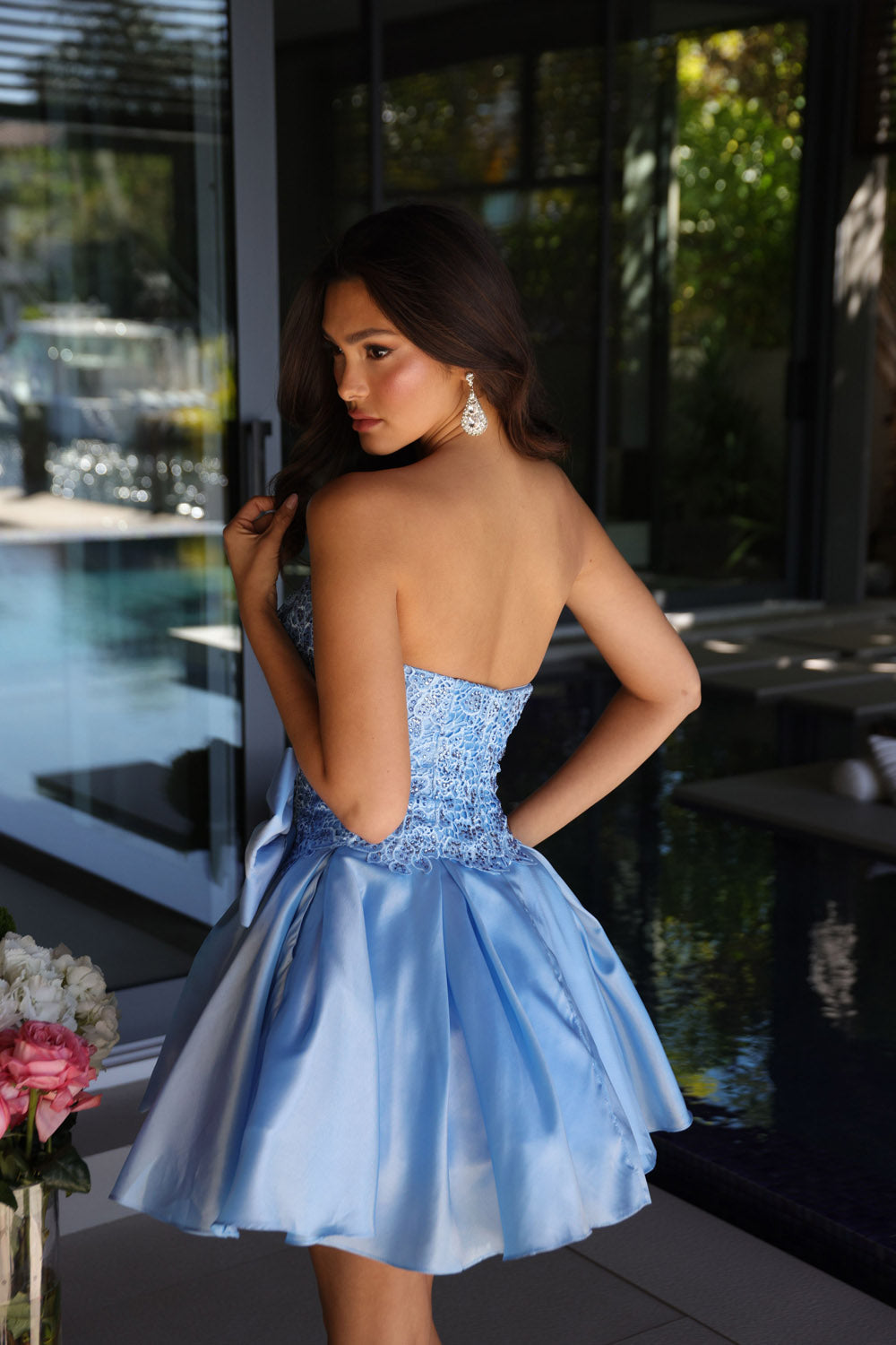 Ava Presley 26382 prom dress images. Ava Presley 26382 is available in these colors: White Black, Light Blue.