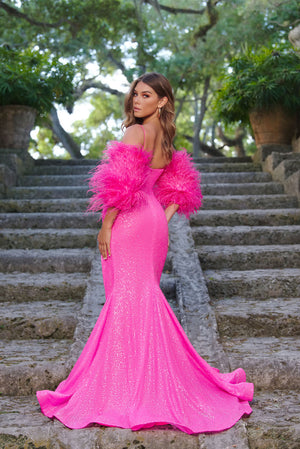 Ava Presley 28287 prom dress images. Ava Presley 28287 is available in these colors: Neon Hot Pink, White.