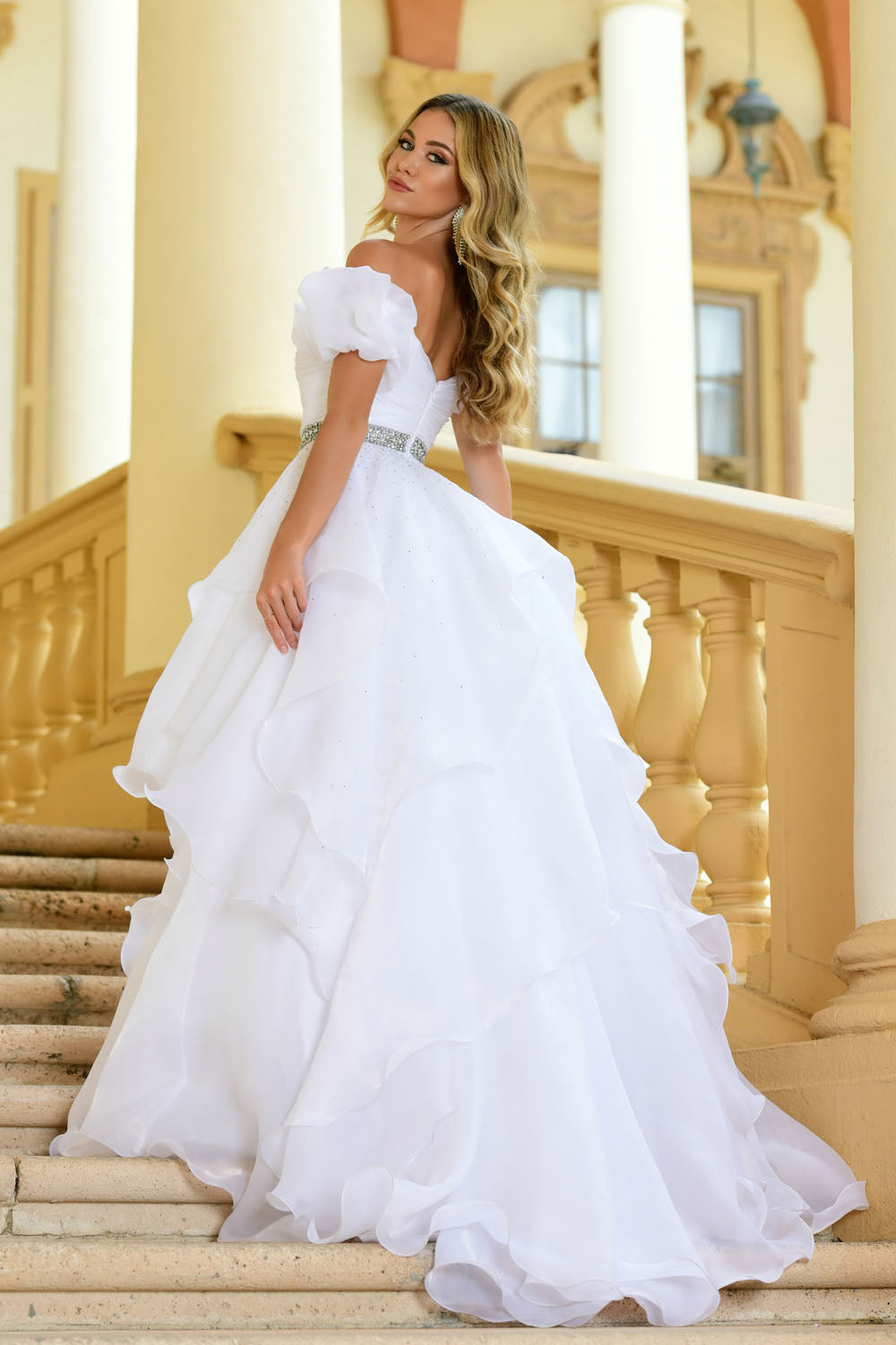 Ava Presley 28571 prom dress images. Ava Presley 28571 is available in these colors: Royal, Red, Orchid, Light Blue, White, Fuchsia, Black.