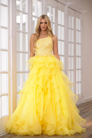 Ava Presley 28576 prom dress images.  Ava Presley 28576 is available in these colors: Periwinkle, Yellow.