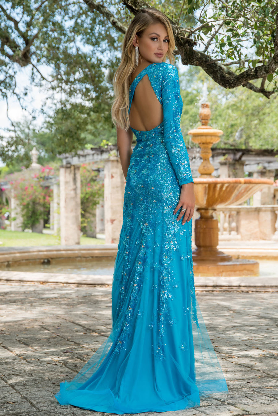 Ava Presley 28578 prom dress images. Ava Presley 28578 is available in these colors: White, Turquoise.