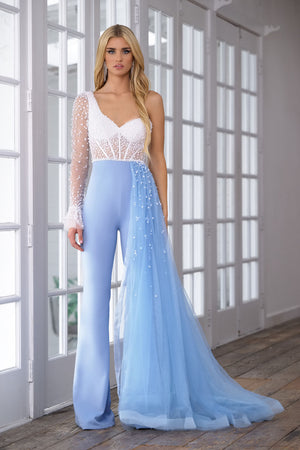 Ava Presley 28587 prom dress images.  Ava Presley 28587 is available in these colors: White Powder Blue, Lilac Off White.