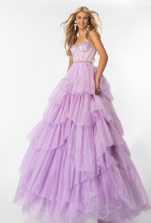 Ava Presley 28592 prom dress images. Ava Presley 28592 is available in these colors: Lilac, Black White.