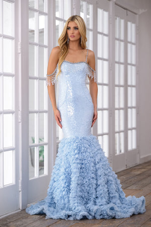 Ava Presley 28598 prom dress images.  Ava Presley 28598 is available in these colors: Light Blue, Blush.