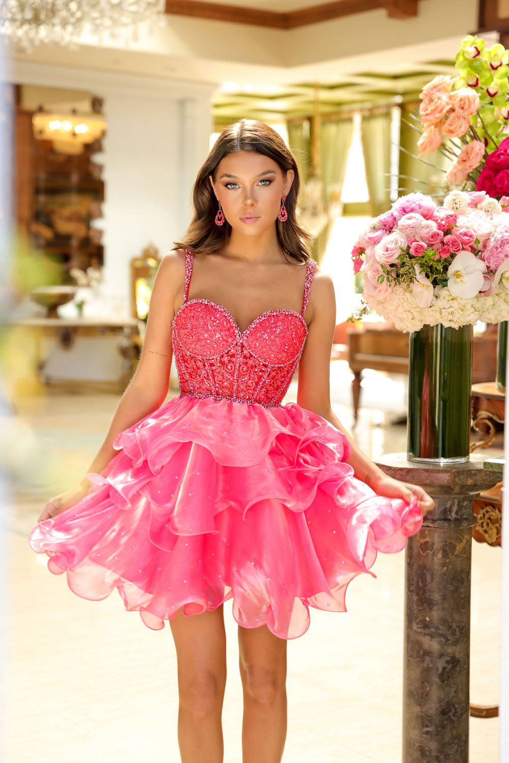 Ava Presley 29179 prom dress images. Ava Presley 29179 is available in these colors: Turquoise, Watermelon, .