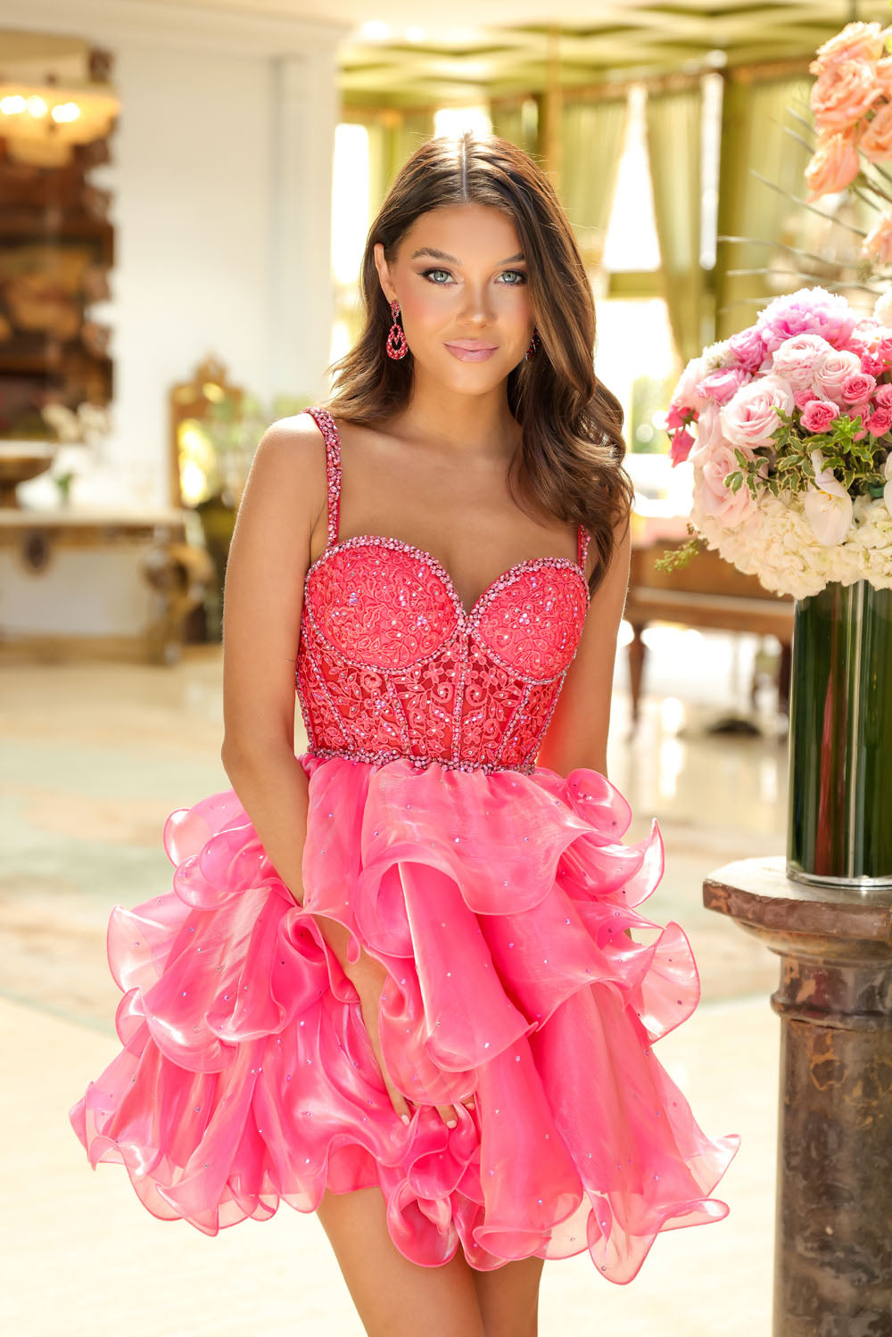 Ava Presley 29179 prom dress images. Ava Presley 29179 is available in these colors: Turquoise, Watermelon, .
