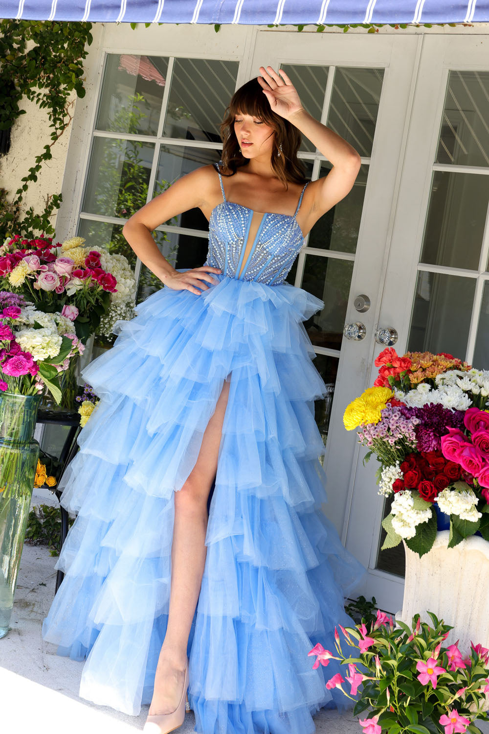 Ava Presley 29232 prom dress images. Ava Presley 29232 is available in these colors: White, Light Blue, Black.
