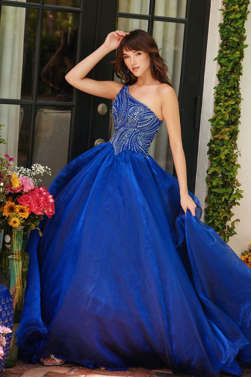 Ava Presley 29258 prom dress images. Ava Presley 29258 is available in these colors: Coral,Magenta,Royal.