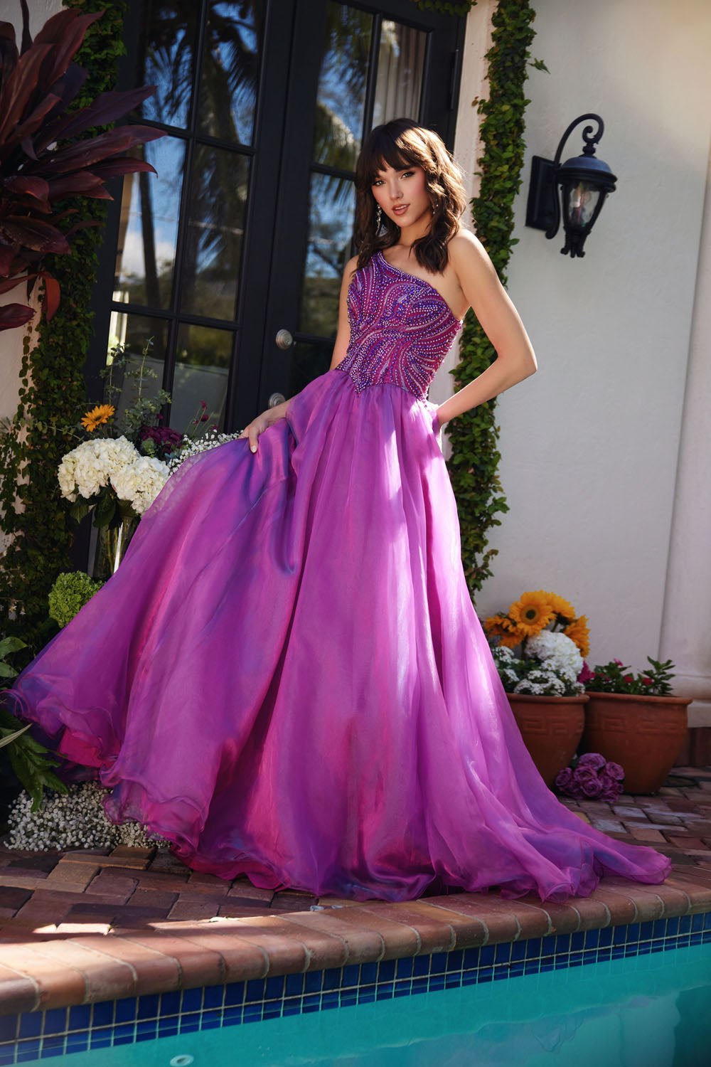 Ava Presley 29258 prom dress images. Ava Presley 29258 is available in these colors: Coral,Magenta,Royal.