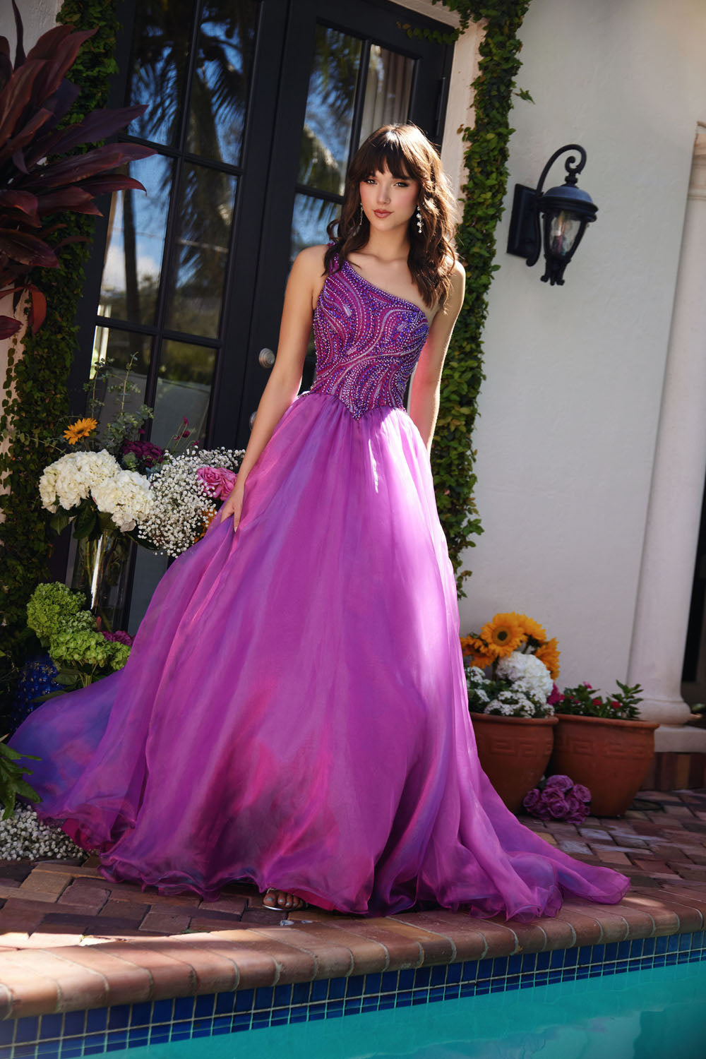 Ava Presley 29258 prom dress images. Ava Presley 29258 is available in these colors: Coral,Magenta,Royal.