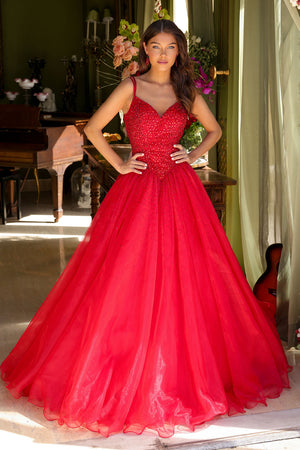 Ava Presley 29522 prom dress images.  Ava Presley 29522 is available in these colors: Red, Periwinkle, White, Light Blue.