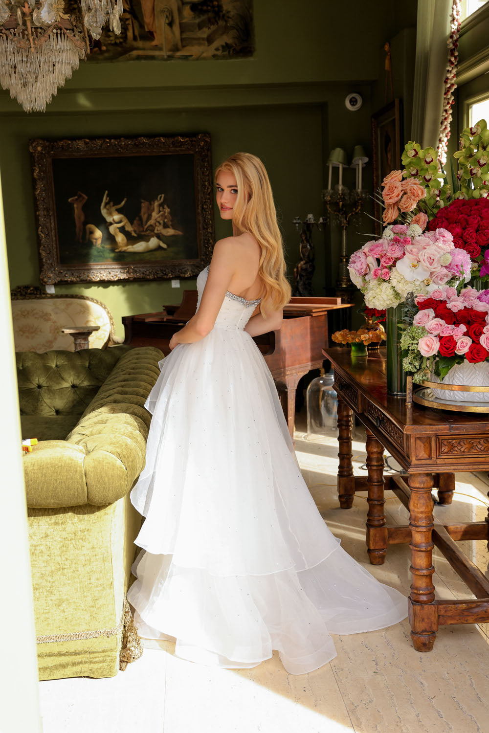 Ava Presley 29524 prom dress images. Ava Presley 29524 is available in these colors: Hot Pink, Light Blue, White, Periwinkle.