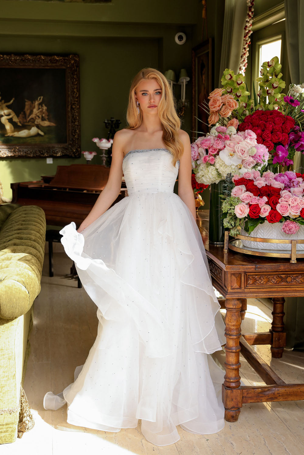 Ava Presley 29524 prom dress images. Ava Presley 29524 is available in these colors: Hot Pink, Light Blue, White, Periwinkle.