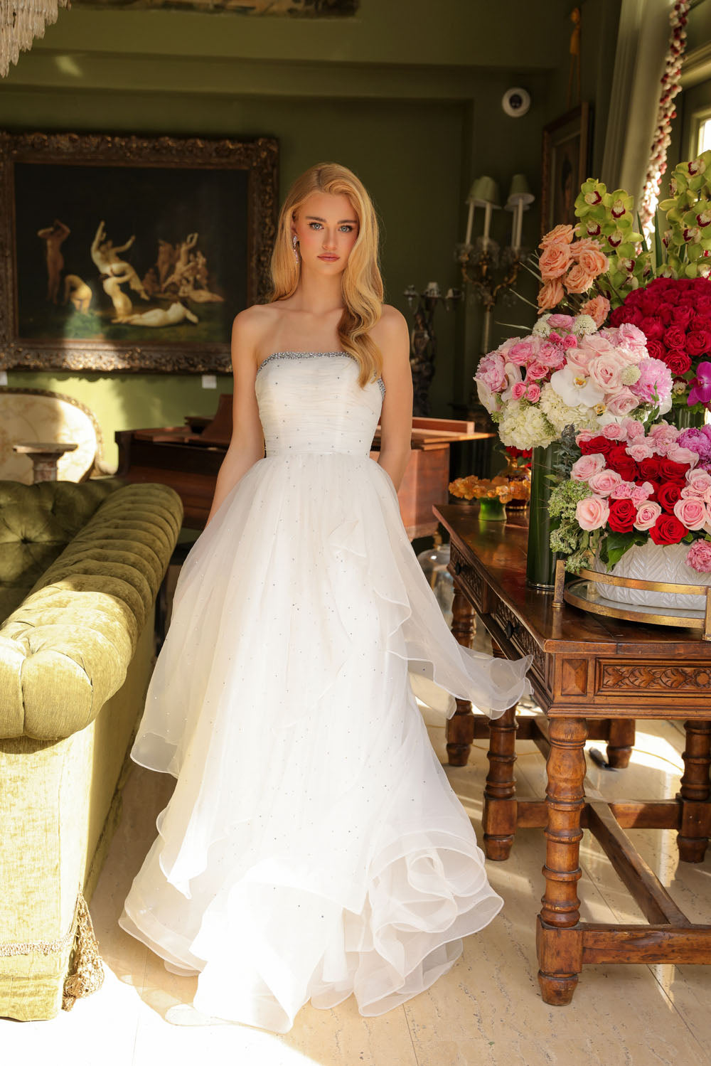 Ava Presley 29524 prom dress images. Ava Presley 29524 is available in these colors: Hot Pink, Light Blue, White, Periwinkle.