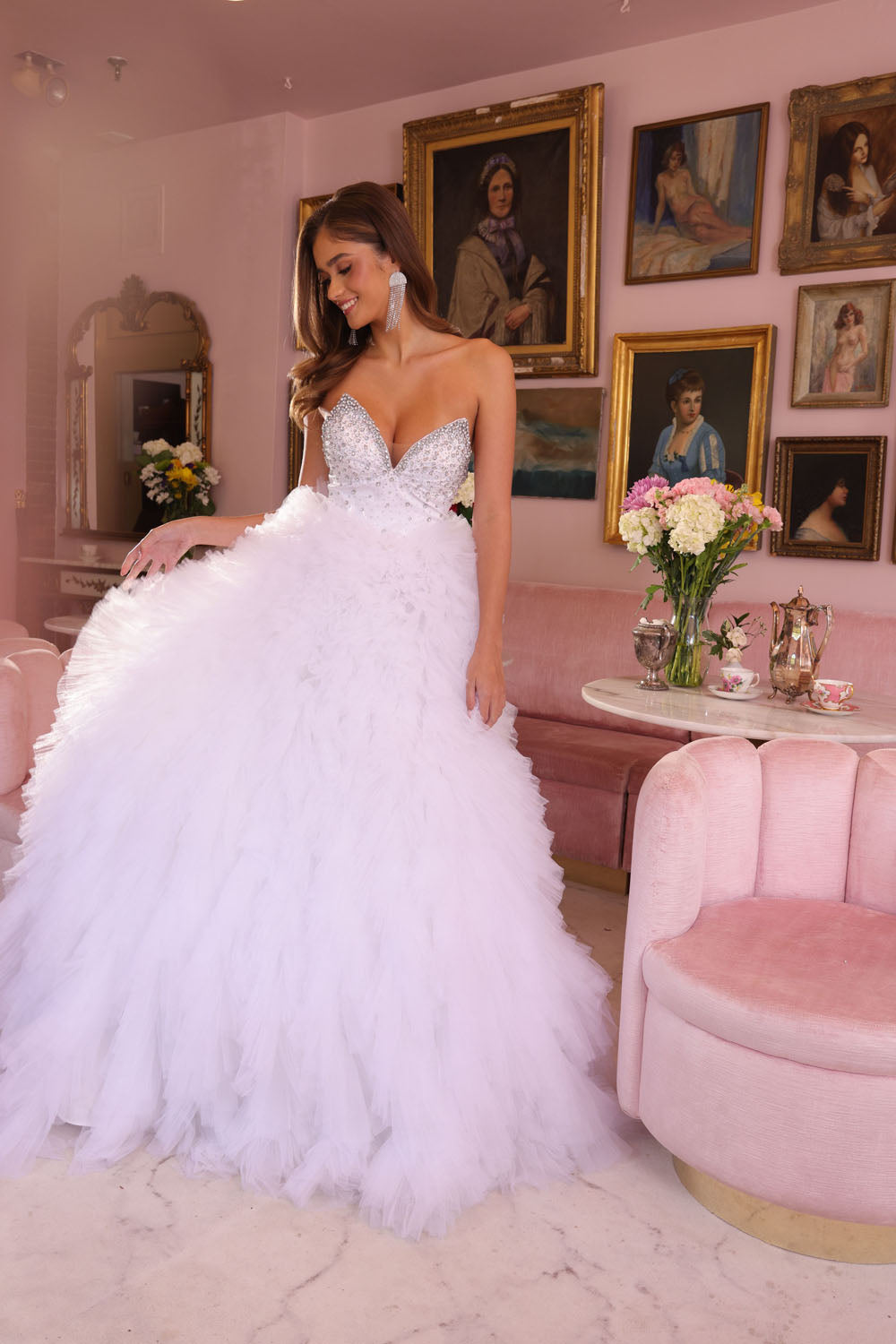 Ava Presley 29528 prom dress images. Ava Presley 29528 is available in these colors: Light Pink,White.