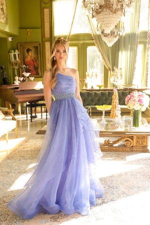 Ava Presley 29534 prom dress images.  Ava Presley 29534 is available in these colors: Periwinkle, White, Turquoise.