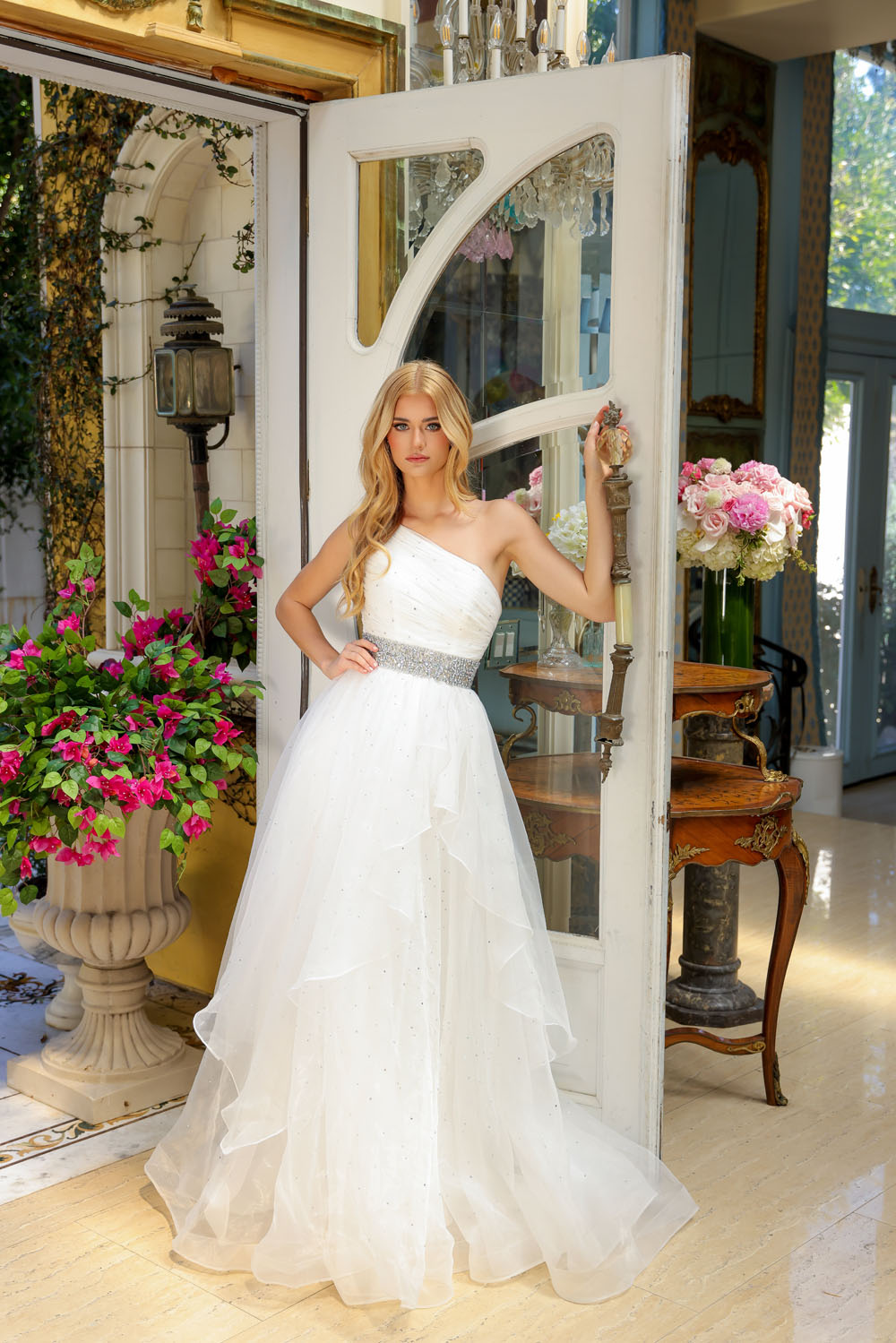 Ava Presley 29534 prom dress images. Ava Presley 29534 is available in these colors: Periwinkle, White, Turquoise.