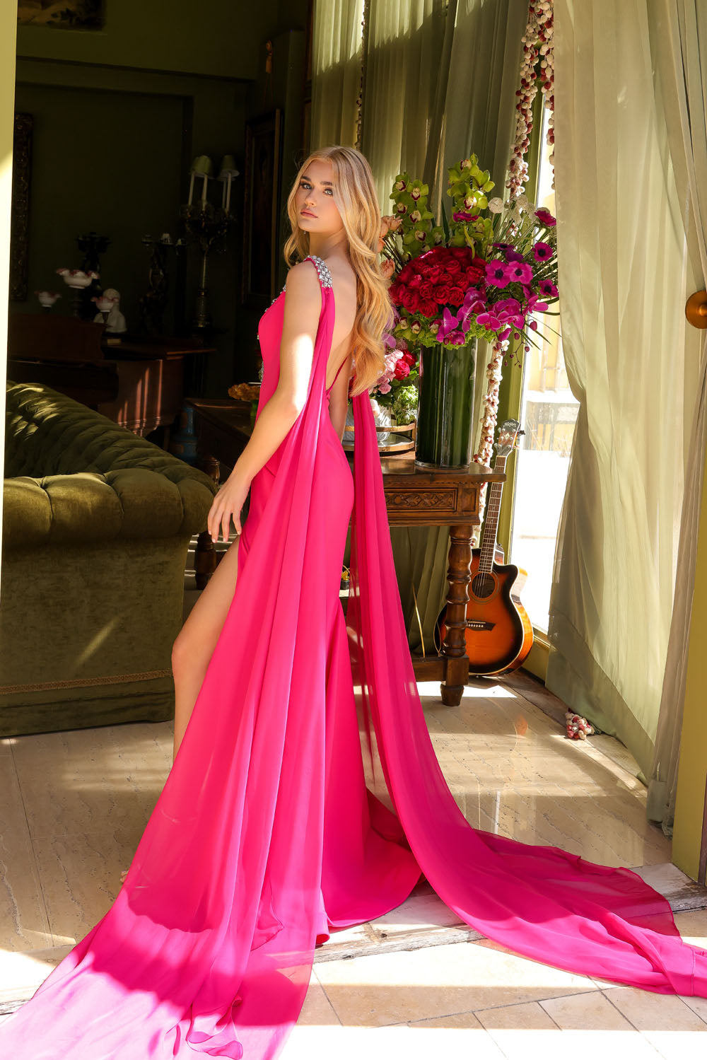 Ava Presley 29535 prom dress images. Ava Presley 29535 is available in these colors: White, Royal, Hot Pink, Red, Black, Powder Blue.