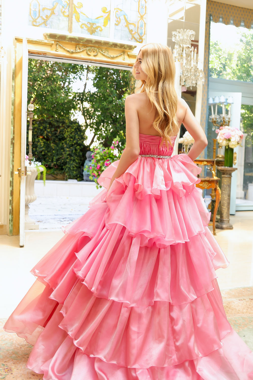 Ava Presley 29546 prom dress images. Ava Presley 29546 is available in these colors: Coral Pink, Sky Blue, Teal.