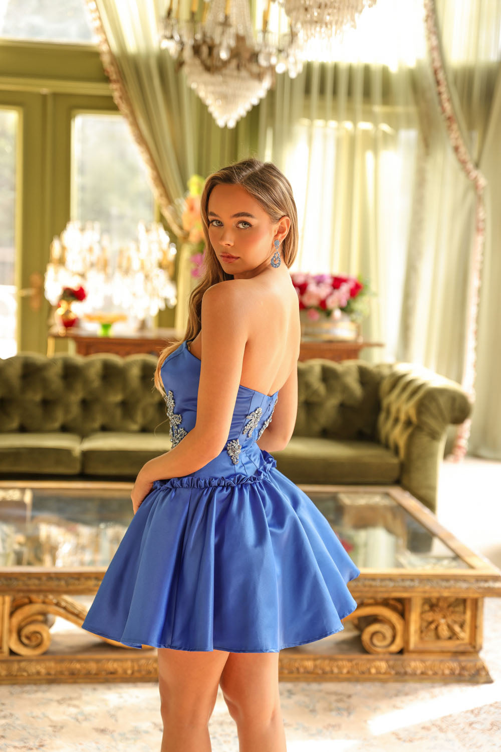 Ava Presley 29841 prom dress images. Ava Presley 29841 is available in these colors: Jade Turquoise, Royal Light Blue, Fuchsia Pink.