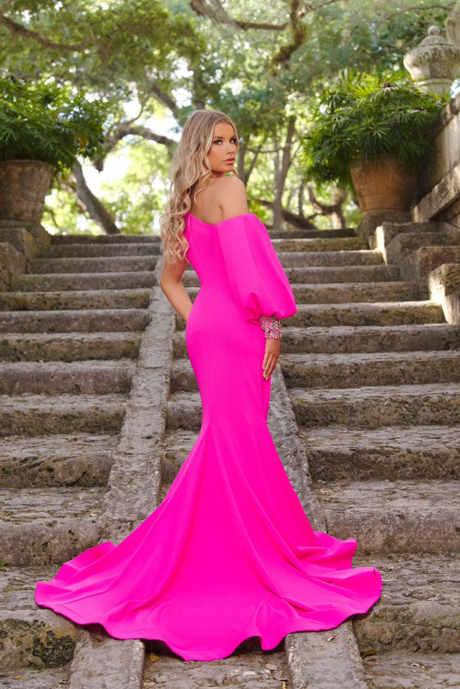 Ava Presley 38352 prom dress images.  Ava Presley 38352 is available in these colors: White, Turquoise, Hot Pink.