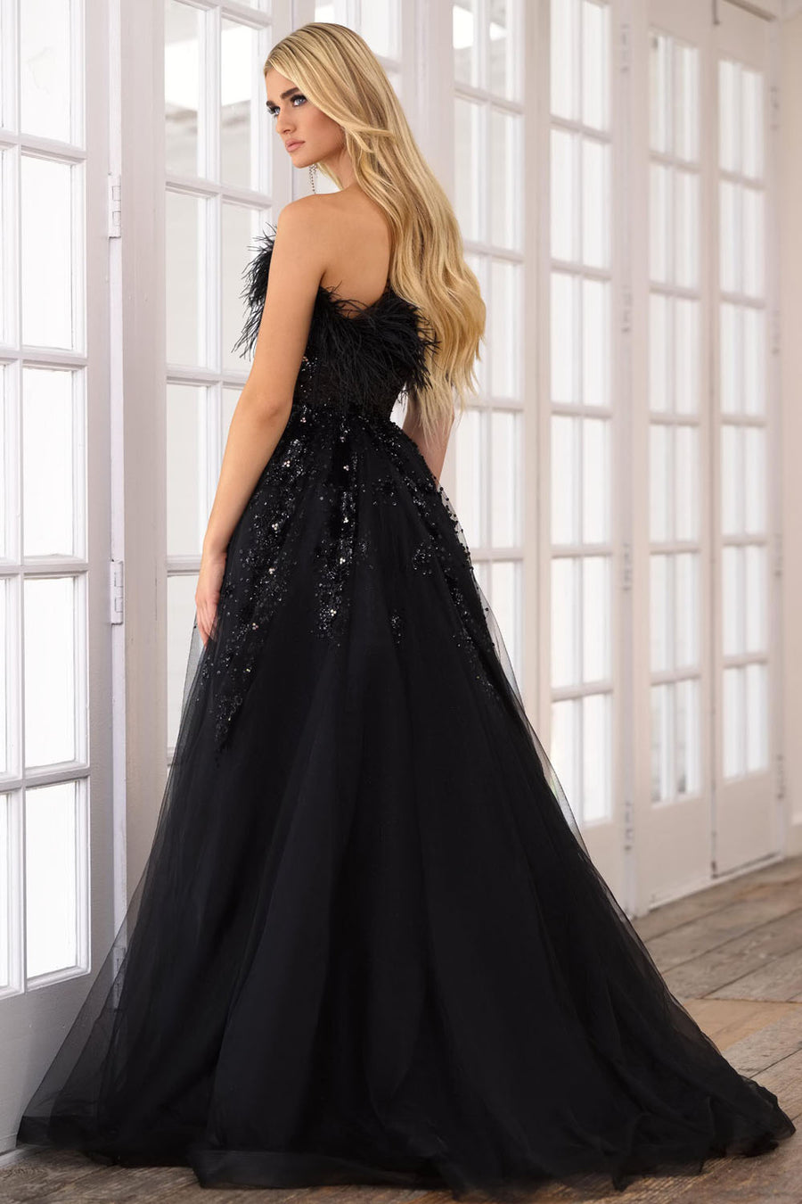 Ava Presley 39232 prom dress images.  Ava Presley 39232 is available in these colors: Black, Light Blue.