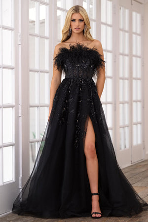Ava Presley 39232 prom dress images.  Ava Presley 39232 is available in these colors: Black, Light Blue.