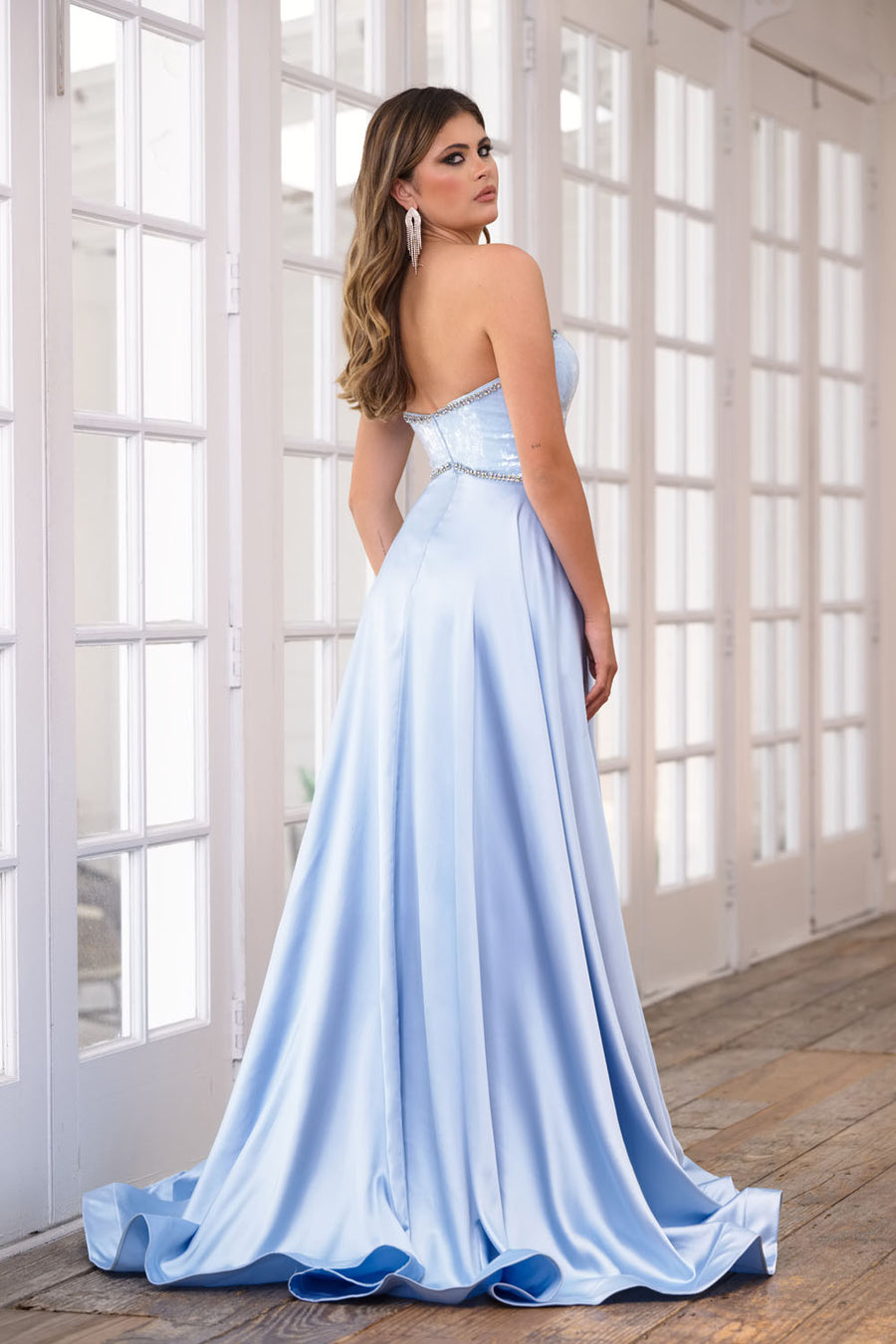 Ava Presley 39236 prom dress images.  Ava Presley 39236 is available in these colors: Light Blue, Neon Pink.