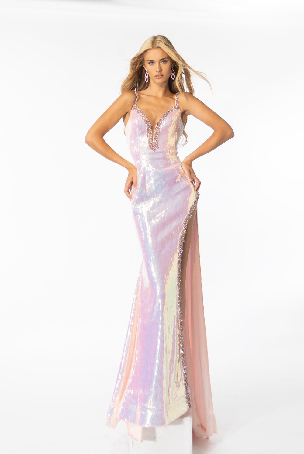 Ava Presley 39261 prom dress images. Ava Presley 39261 is available in these colors: Black, Iridescent Pink.