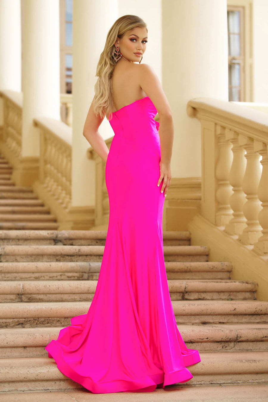Ava Presley 39270 prom dress images.  Ava Presley 39270 is available in these colors: Fuchsia, Light Blue, Black, Red.