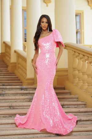 Ava Presley 39286 prom dress images.  Ava Presley 39286 is available in these colors: Off White, Neon Pink.