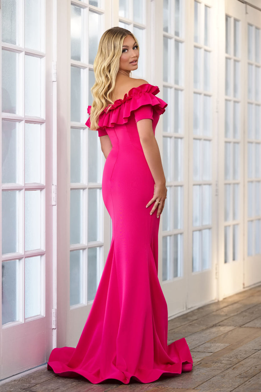 Ava Presley 39305 prom dress images.  Ava Presley 39305 is available in these colors: Hot Pink, Emerald.