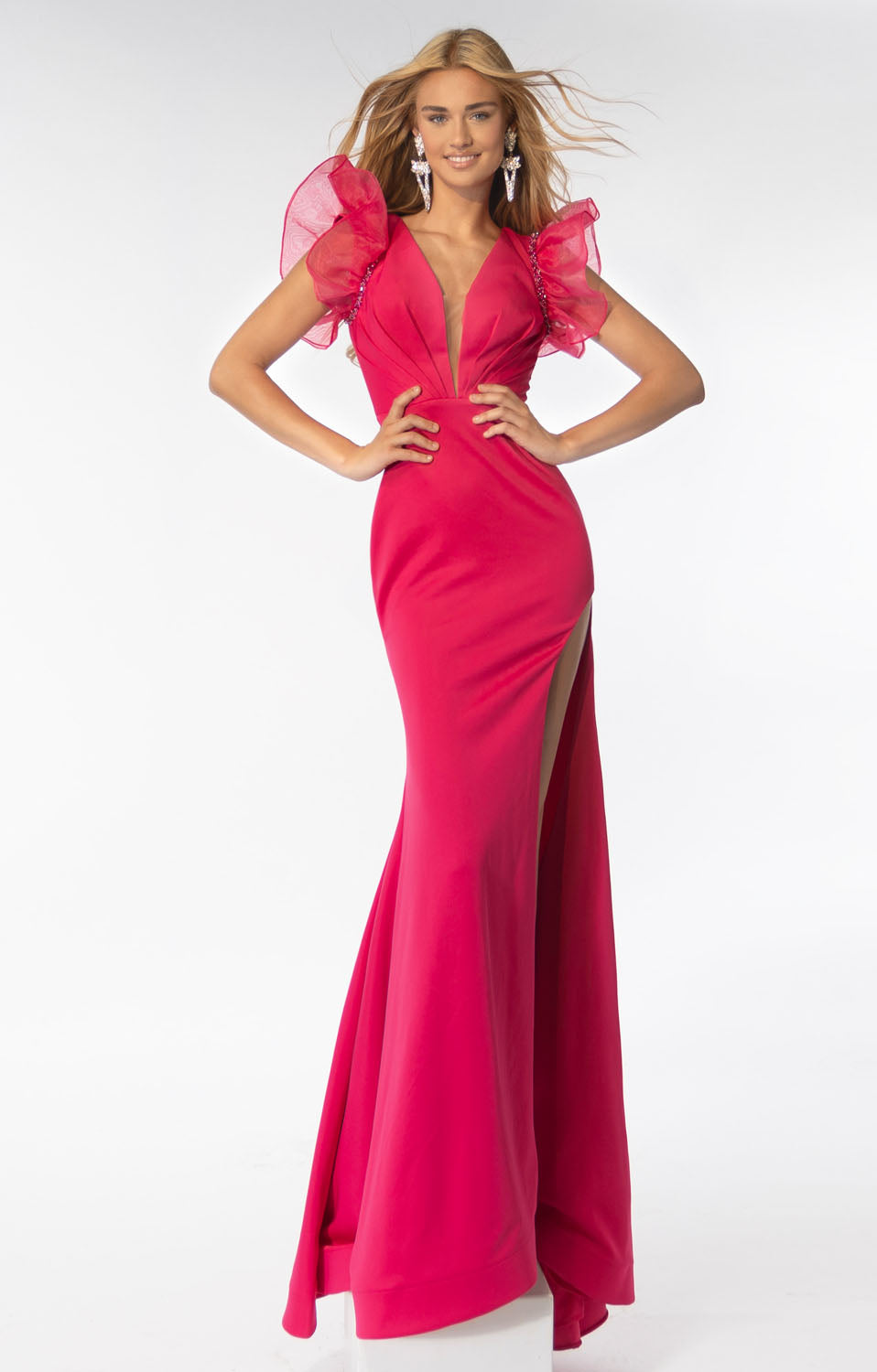 Ava Presley 39307 prom dress images. Ava Presley 39307 is available in these colors: Hot Pink, Red, White.