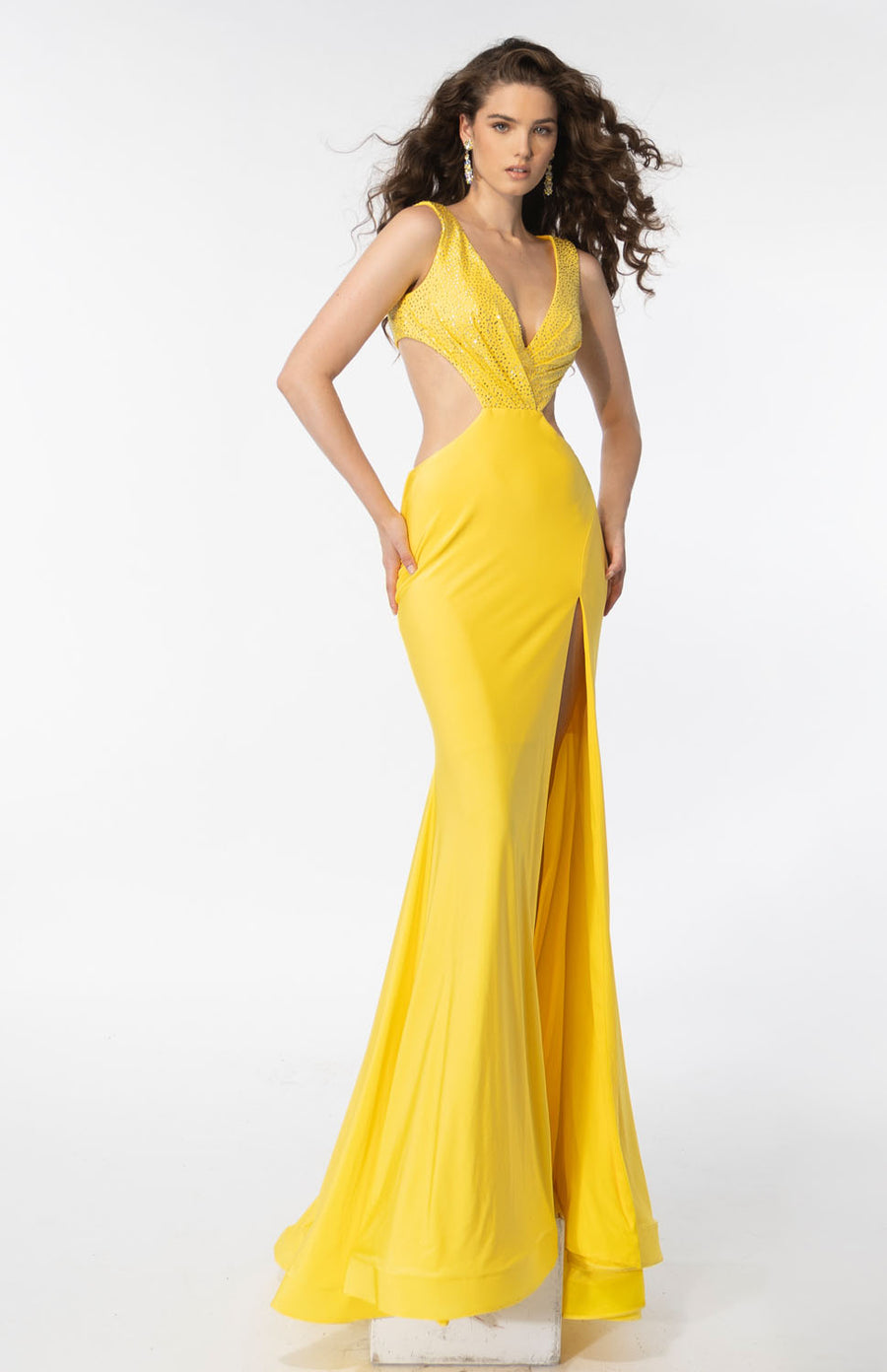 Ava Presley 39309 prom dress images.  Ava Presley 39309 is available in these colors: Fuchsia, Yellow, Cobalt.