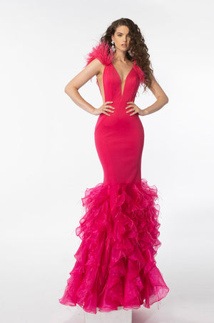 Ava Presley 39312 prom dress images.  Ava Presley 39312 is available in these colors: Hot Pink, Off White.