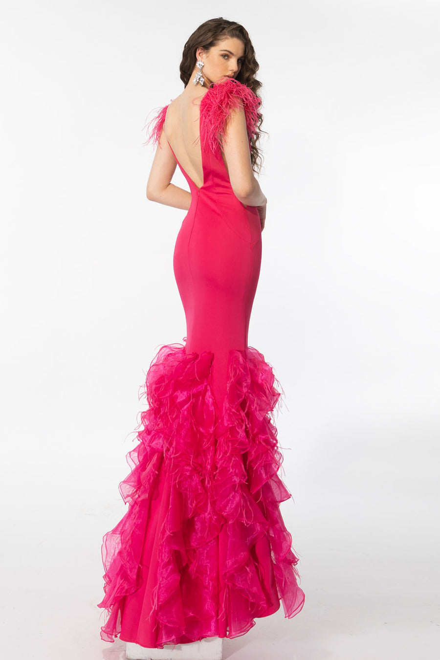 Ava Presley 39312 prom dress images.  Ava Presley 39312 is available in these colors: Hot Pink, Off White.