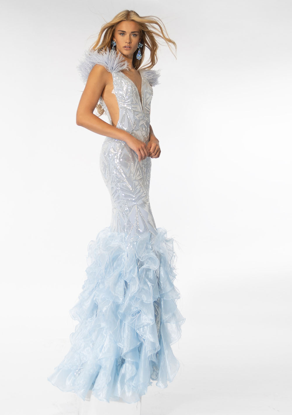Ava Presley 39315 prom dress images. Ava Presley 39315 is available in these colors: Light Blue, Lilac.