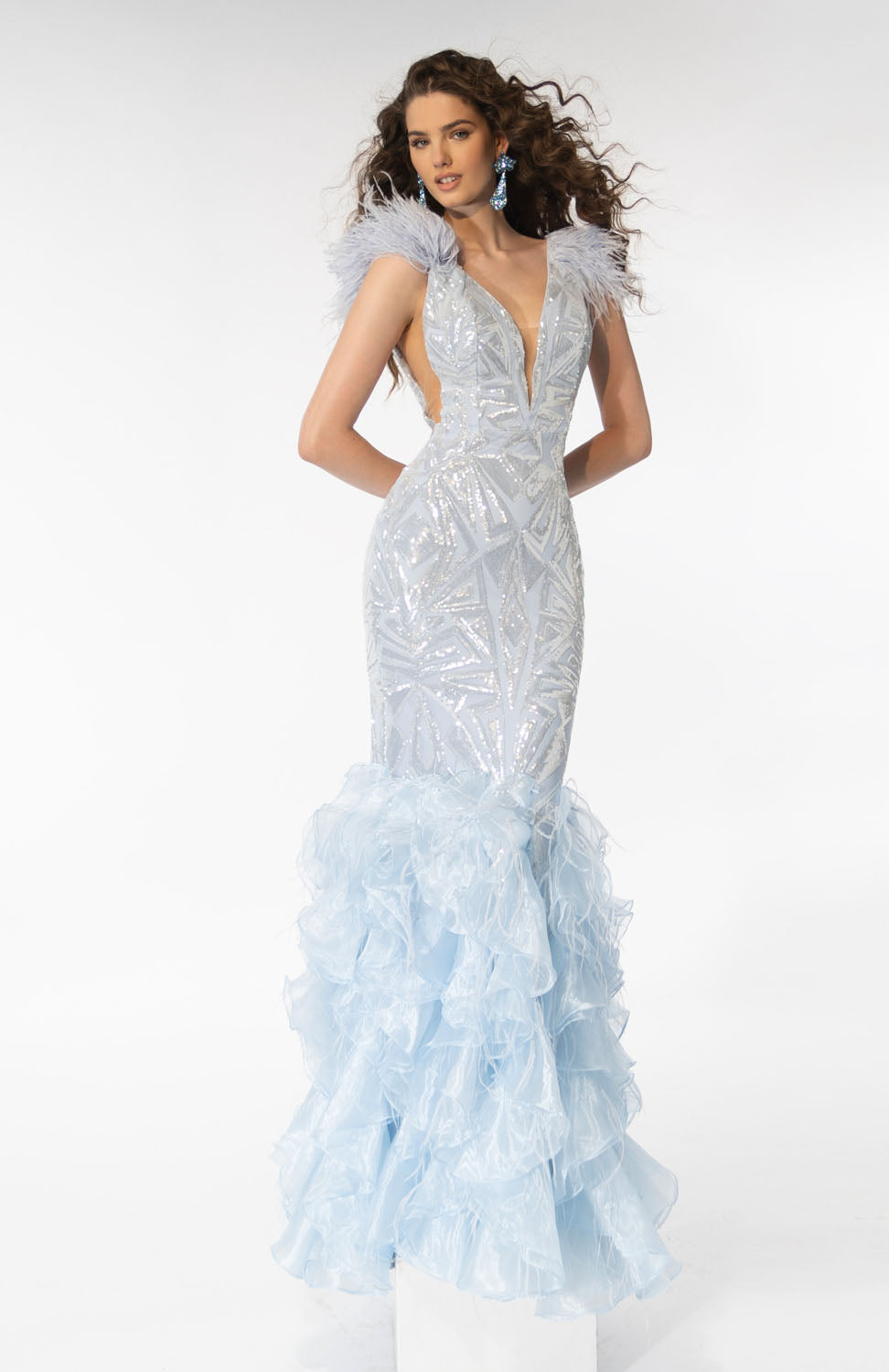 Ava Presley 39315 prom dress images. Ava Presley 39315 is available in these colors: Light Blue, Lilac.