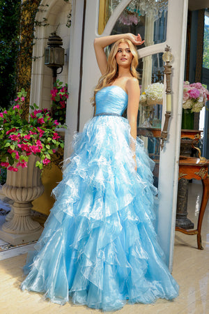 Ava Presley 39555 prom dress images.  Ava Presley 39555 is available in these colors: White, Red, Light Blue, Blush.