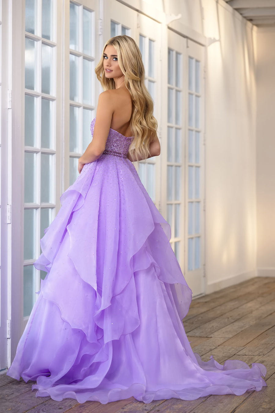 Ava Presley 39561 prom dress images.  Ava Presley 39561 is available in these colors: Coral, Lilac.