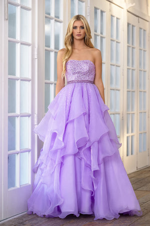 Ava Presley 39561 prom dress images.  Ava Presley 39561 is available in these colors: Coral, Lilac.