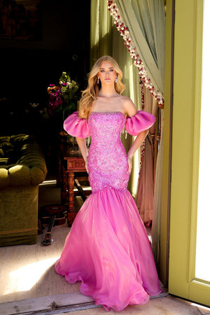 Ava Presley 39570 prom dress images.  Ava Presley 39570 is available in these colors: Turquoise, Pink, Black, Coral, Off White, Fuchsia.