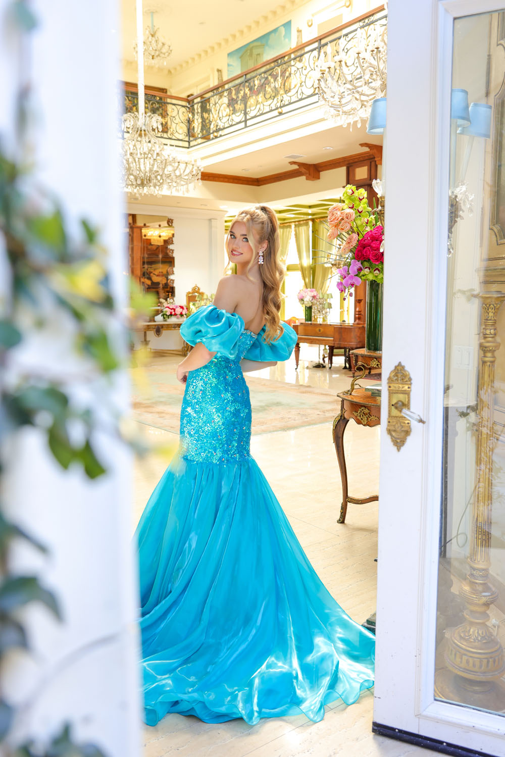 Ava Presley 39570 prom dress images. Ava Presley 39570 is available in these colors: Turquoise, Pink, Black, Coral, Off White, Fuchsia.