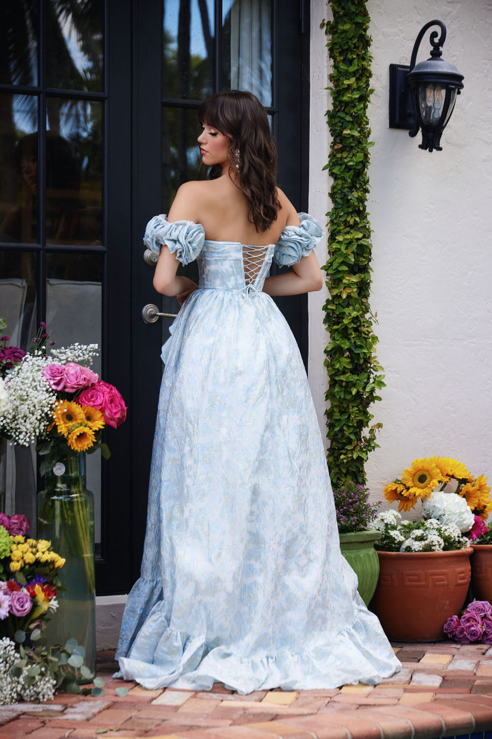 Ava Presley 40035 prom dress images. Ava Presley 40035 is available in these colors: White Light Blue,White Light Pink.